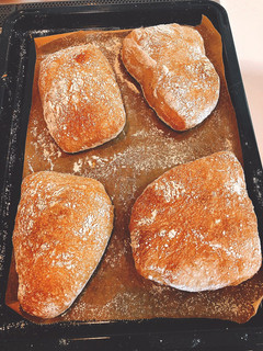 A picture of Sourdough ciabatta bread.