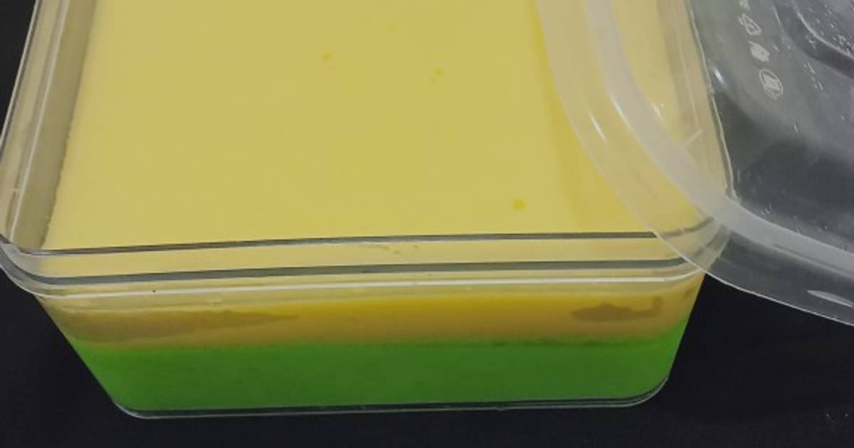 Resep Puding mentega lapis puding tape ketan hijau oleh Ummu Rizky Alya