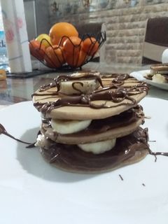 صورة لوصفة بان كيك شوكولاتة 🥞 خفاف و بنان فالواعر 😋😋