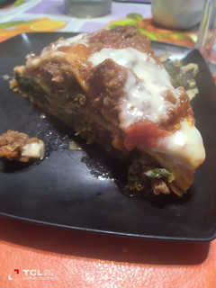 Una foto de Lasagna con panqueques