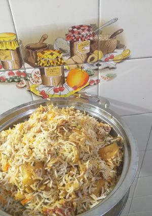 A picture of Prawn Biryani 🦐🦐.