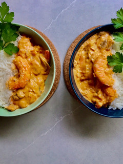 Una foto de Langostinos al curry