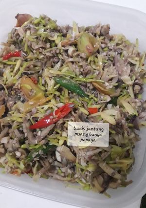 Foto resep Tumis jantung pisang bunga pepaya