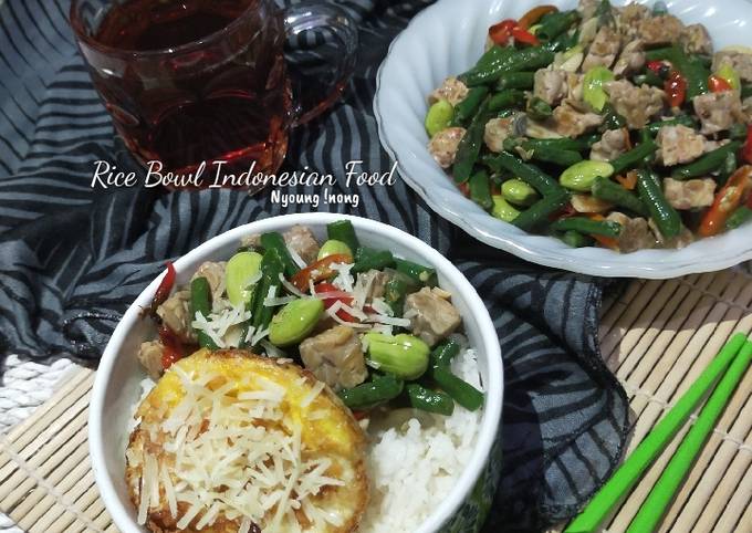 Rice Bowl Indonesian Food (TeKaPe - Oseng TEmpe KAcang PEte)