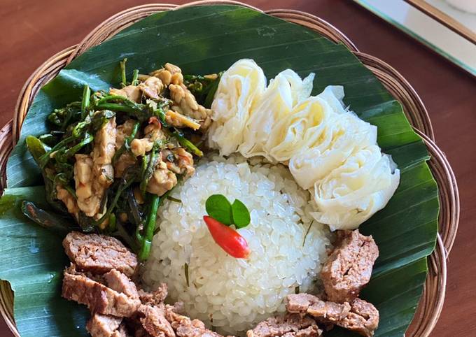 Nasi daun jeruk Shirataki (nasi diet)