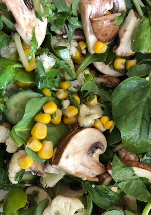 A picture of Mixed Salad with Basil Olive Oil.