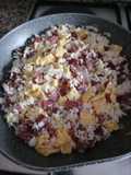 Arroz asiático con huevos y atún (Thermomix)