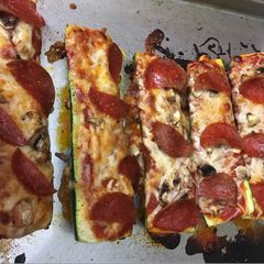 A picture of Zucchini Pizza Boats.