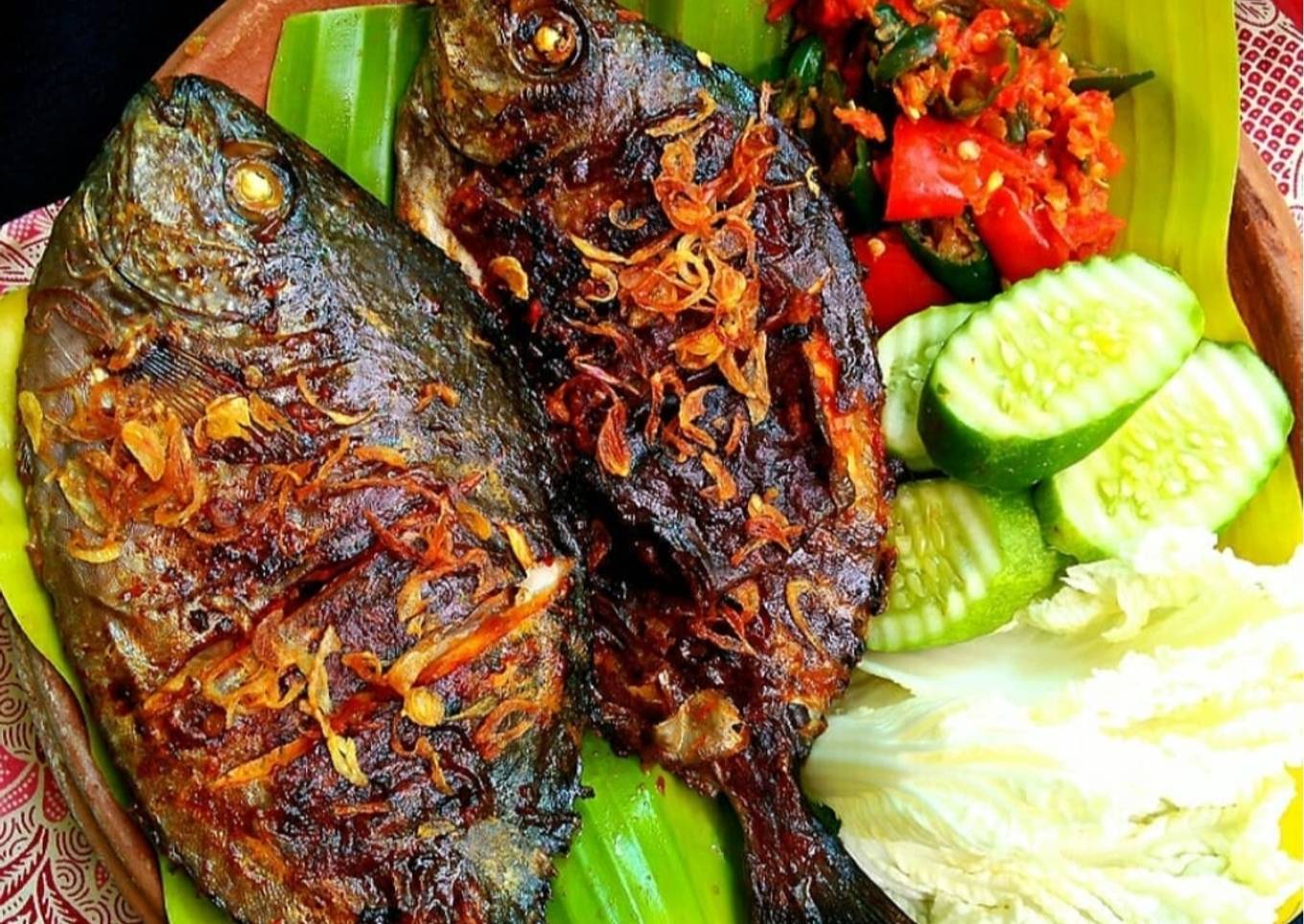 Ikan baronang bakar