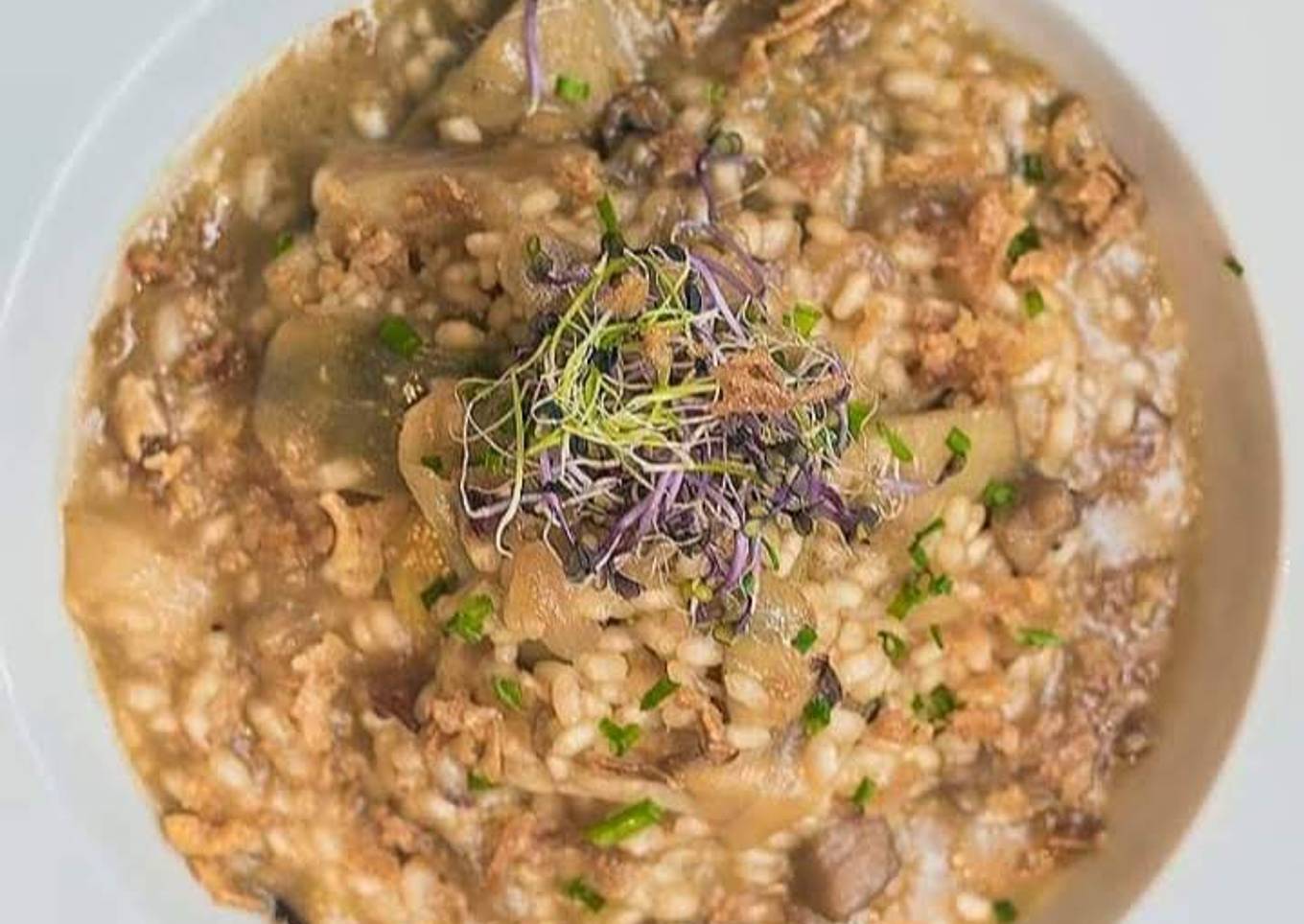 Arroz meloso con verduritas y pollo