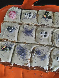 A picture of Halloween Frosted Pumpkin Squares.