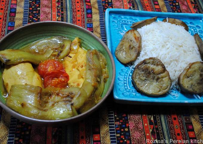 Steps to Make Super Quick Homemade Persian Eggplants Stew with Chicken