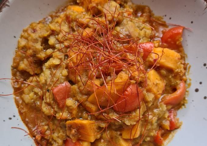 Rote Linsen Süsskartoffelcurry