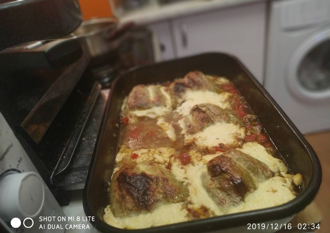 Pimientos rellenos con carne picada y arroz