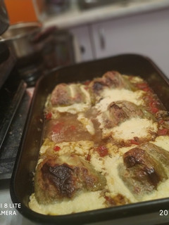 Una foto de Pimientos rellenos con carne picada y arroz