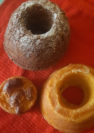 Una foto de Budincitos, de Mandarina, Cappuccino(café Dolca instantáneo) y Marmolado (mezcla de ambos gustos)