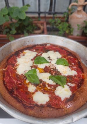 A picture of Sheet Pan Margherita Pizza.