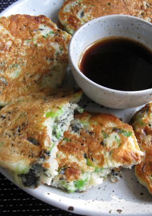 A picture of Nattō & Potato Pancakes.