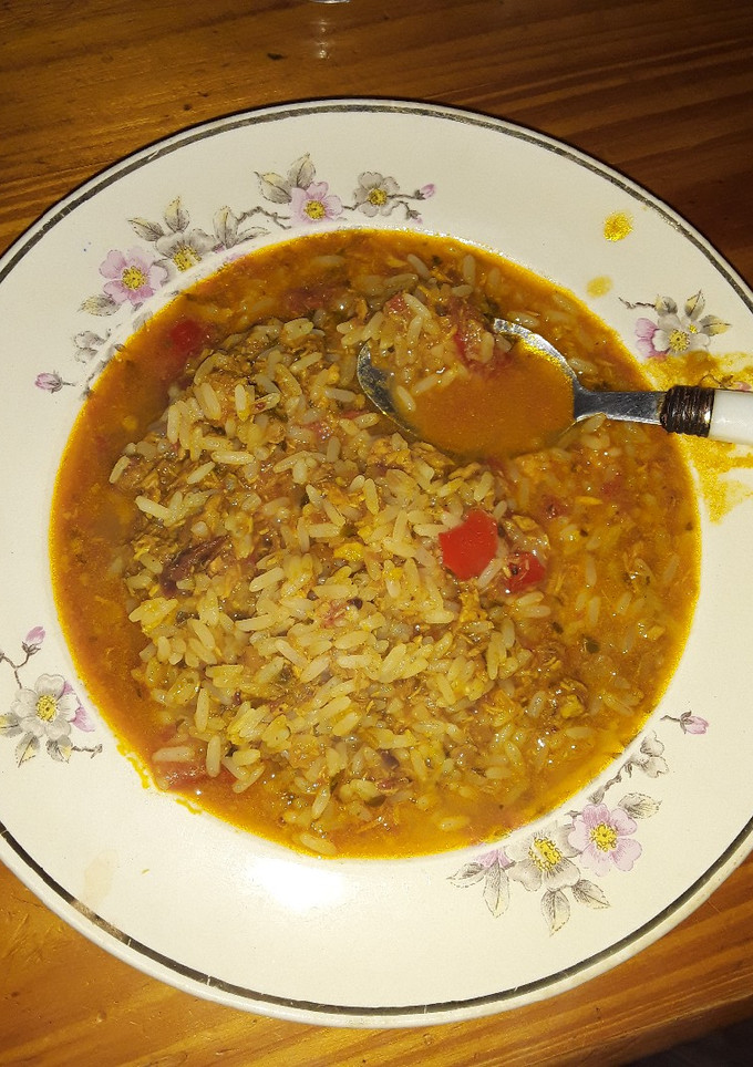 Una foto de Jamón de cerdo con arroz
