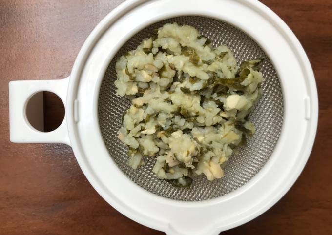 MPASI 6 Bulan Nasi Tim [Kaldu Sapi, Tempe & Bayam]