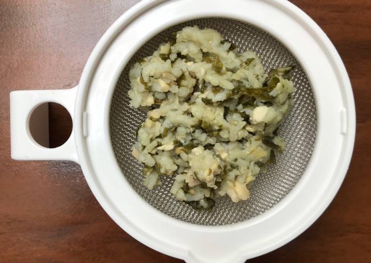 MPASI 6 Bulan
Nasi Tim
[Kaldu Sapi, Tempe & Bayam]