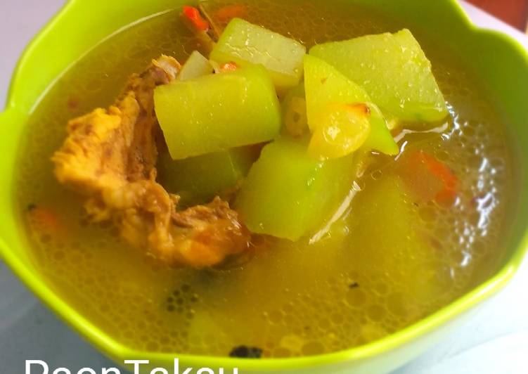 Resep Jukut Jepang Mekuah Be#Sayur Labu Siam Berkuah Ayam, Lezat