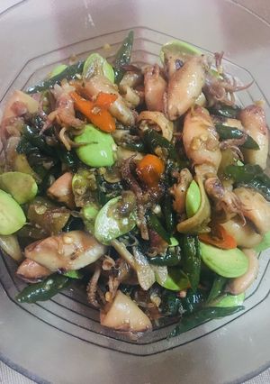 Foto resep Cumi asin cabai hijau