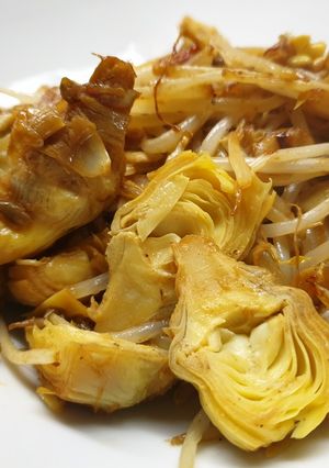Una foto de Alcachofas con brotes de soja sin gluten