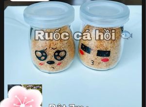 Hình của món Ruốc (chà bông) cá hồi cho bé từ 7m.
