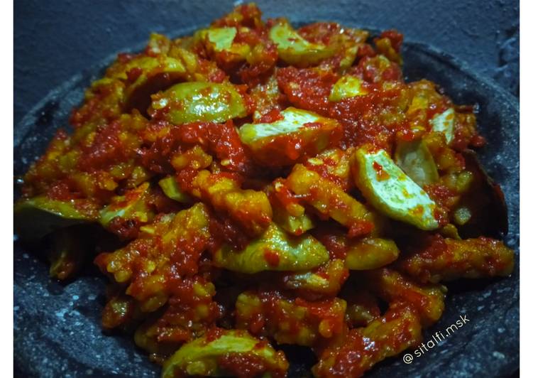 Sambel jengkol + tempe