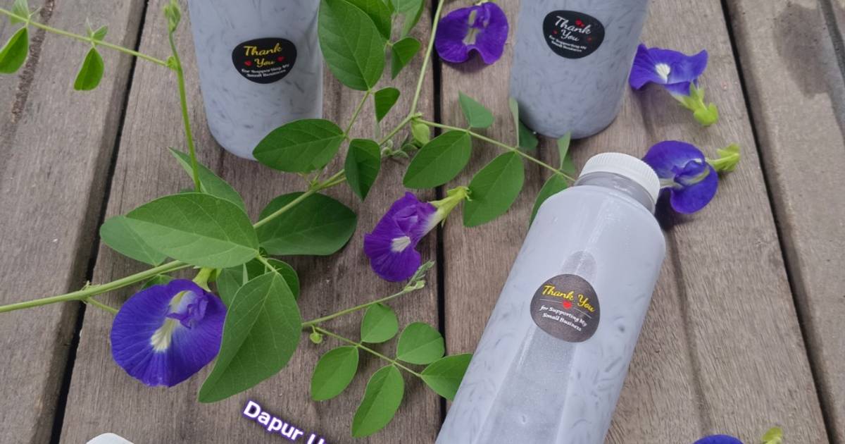 Resep Es Lumut Jelly Bunga Ungu (bunga Telang) Mudah dan Praktis Dihidangkan