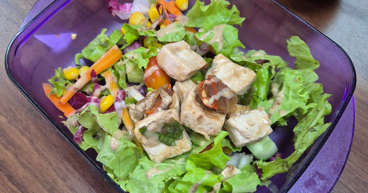 Salad tahu teriyaki sat set simpel sederhana untuk diet