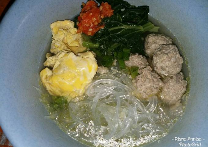  Resep  Bakso  bihun KW no  tepung  DEBM Diet oleh Risma 