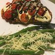 Bruschetta Chicken with Garlicky Parmesan Green Beans
