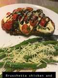 Bruschetta Chicken with Garlicky Parmesan Green Beans