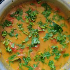 A picture of Vegetable besan curry for poori /Dosa.