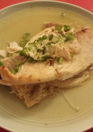 A picture of Sake Glazed Fish with Enoki.