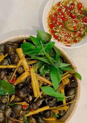 Hình của món Ốc gạo xào cay.