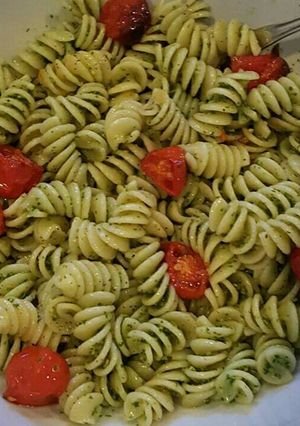 Foto resep [One Pot] Pasta dengan pesto kemangi, Vegetarian