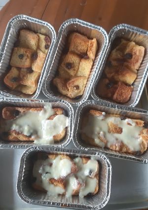 Foto resep Bread Puding Raisin with Vanilla sauce