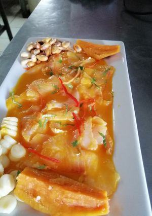Una foto de Tiradito de ají amarillo