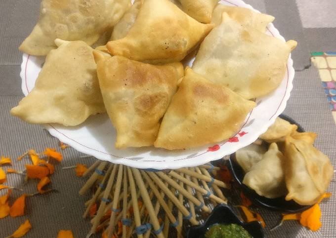 Rice flour paper samosa