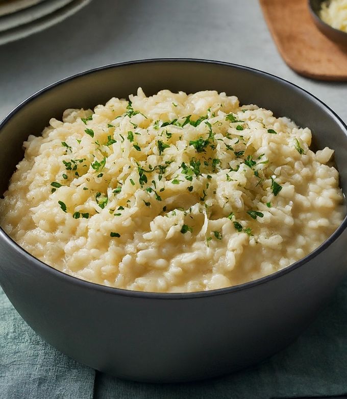 Arroz cremoso hecho con las recetas