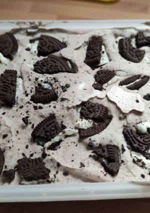 Una foto de Helado de galletas oreo