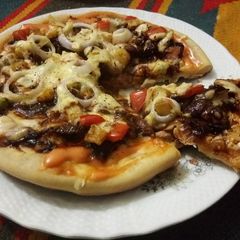A picture of Pizza without oven 🍕💚.