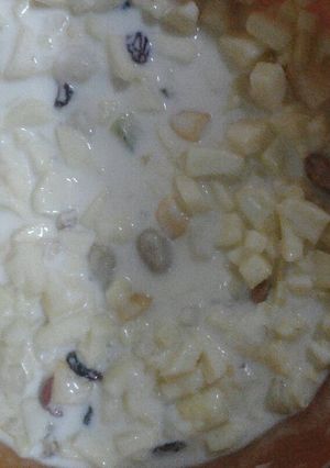 Una foto de Ensalada de frutas con yogurt
