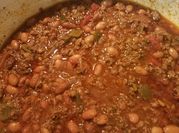 A picture of pinto beans chili