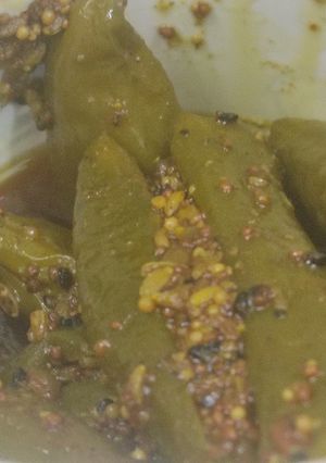 A picture of #cook pad India##green chilli long stuffed pickle#.