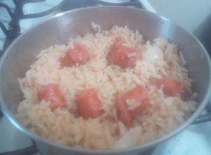 Una foto de Arroz con​ chistorra