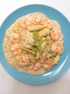 鮮蝦雙筍燉飯 的食譜成品照片